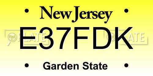 E37FDK New Jersey License Plate