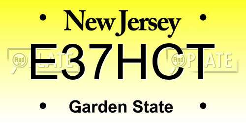 E37HCT New Jersey License Plate