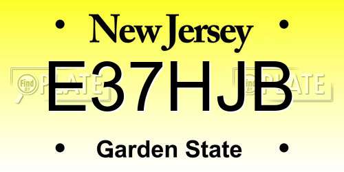 E37HJB New Jersey License Plate
