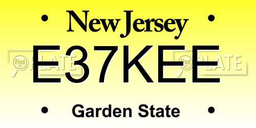 E37KEE New Jersey License Plate