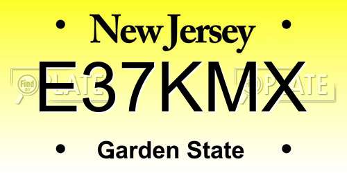 E37KMX New Jersey License Plate