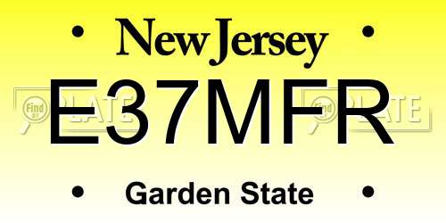 E37MFR New Jersey License Plate