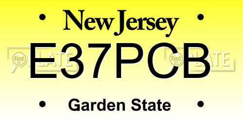 E37PCB New Jersey License Plate