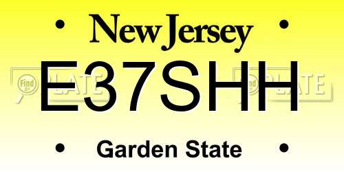 E37SHH New Jersey License Plate