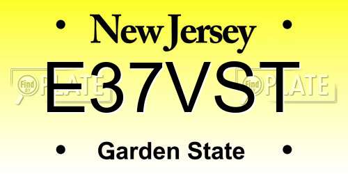 E37VST New Jersey License Plate
