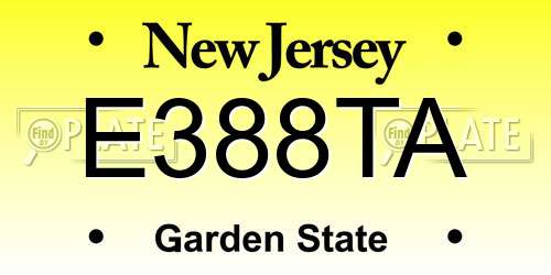 E388TA New Jersey License Plate