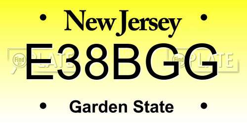 E38BGG New Jersey License Plate
