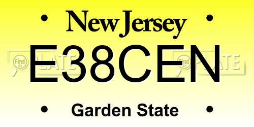 E38CEN New Jersey License Plate