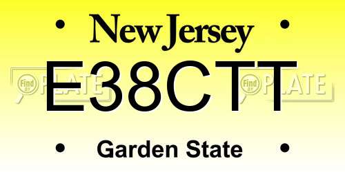 E38CTT New Jersey License Plate