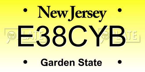 E38CYB New Jersey License Plate