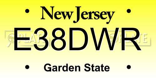E38DWR New Jersey License Plate