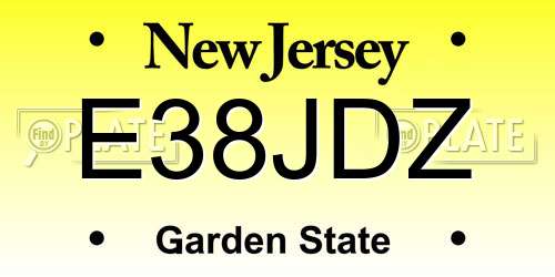 E38JDZ New Jersey License Plate