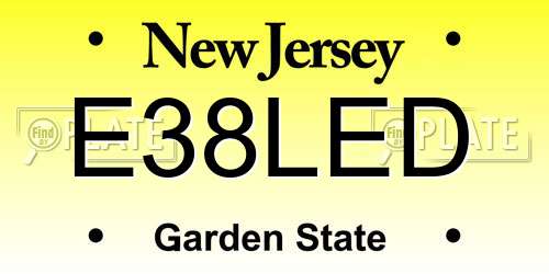 E38LED New Jersey License Plate