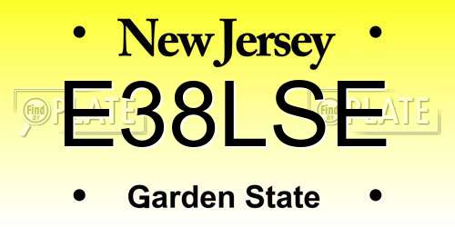 E38LSE New Jersey License Plate