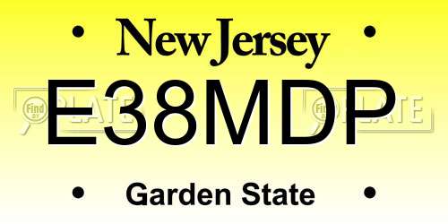 E38MDP New Jersey License Plate