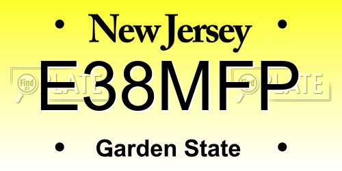 E38MFP New Jersey License Plate