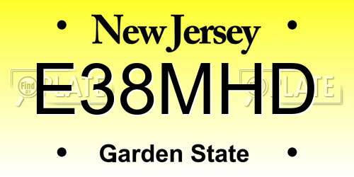 E38MHD New Jersey License Plate