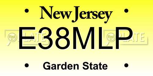 E38MLP New Jersey License Plate