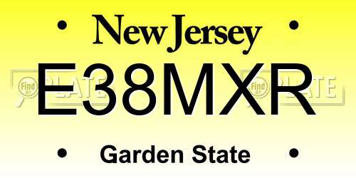 E38MXR New Jersey License Plate