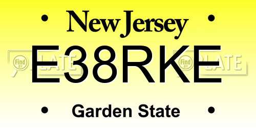 E38RKE New Jersey License Plate