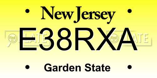 E38RXA New Jersey License Plate