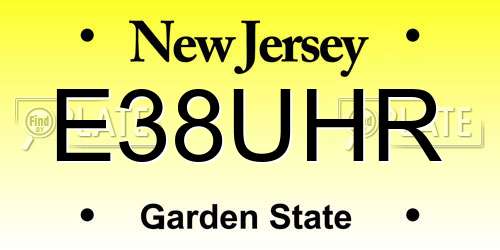 E38UHR New Jersey License Plate
