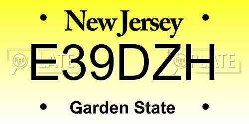 E39DZH New Jersey License Plate