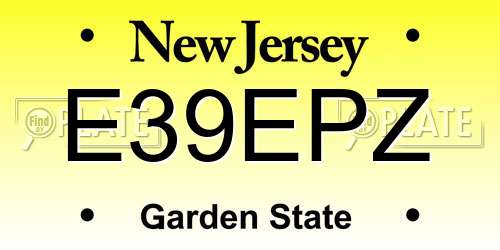 E39EPZ New Jersey License Plate