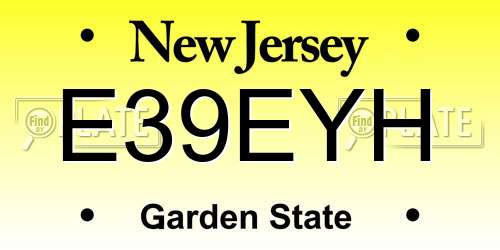 E39EYH New Jersey License Plate