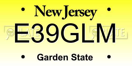 E39GLM New Jersey License Plate