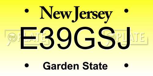 E39GSJ New Jersey License Plate