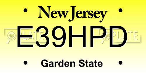 E39HPD New Jersey License Plate