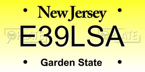 E39LSA New Jersey License Plate
