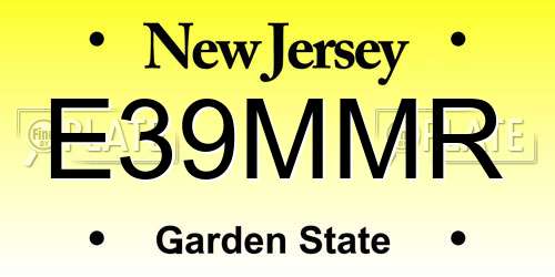 E39MMR New Jersey License Plate