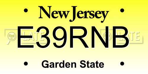 E39RNB New Jersey License Plate