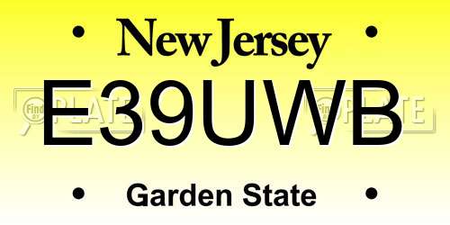 E39UWB New Jersey License Plate