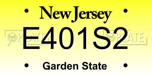 E401S2 New Jersey License Plate