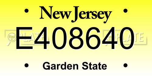 E408640 New Jersey License Plate