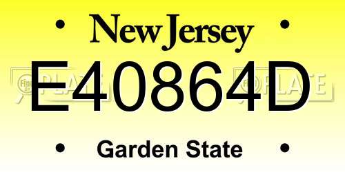 E40864D New Jersey License Plate