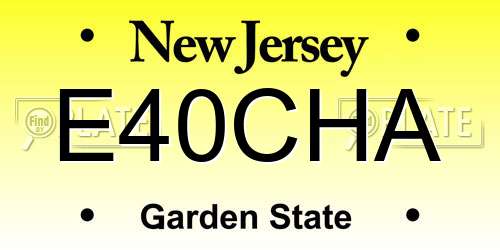 E40CHA New Jersey License Plate