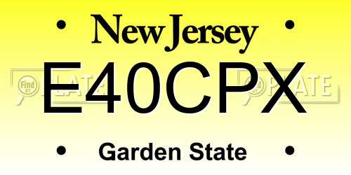 E40CPX New Jersey License Plate