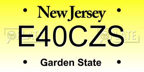E40CZS New Jersey License Plate