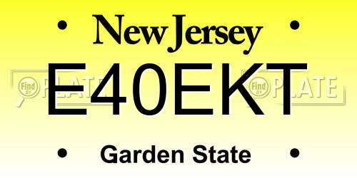 E40EKT New Jersey License Plate