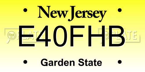 E40FHB New Jersey License Plate