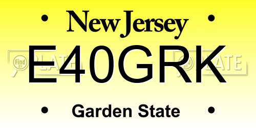 E40GRK New Jersey License Plate