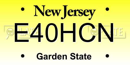E40HCN New Jersey License Plate