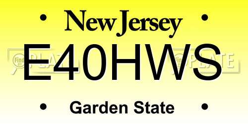 E40HWS New Jersey License Plate