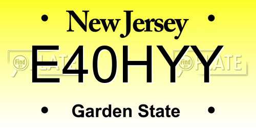 E40HYY New Jersey License Plate