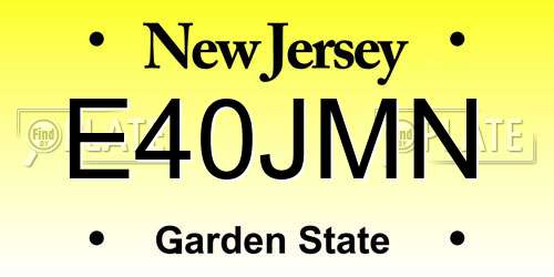 E40JMN New Jersey License Plate
