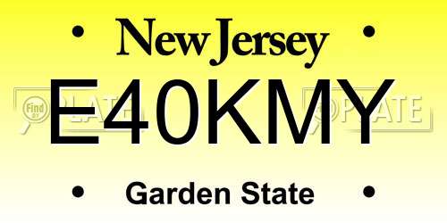 E40KMY New Jersey License Plate